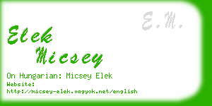 elek micsey business card